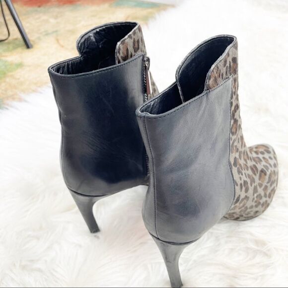 Sam Edelman Chantel Leather Leopard Coe Hair Ankle Booties - Picture 8 of 12